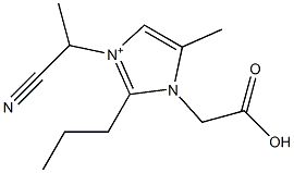 3-(1-Cyanoethyl)-2-propyl-5-methyl-1-(carboxymethyl)-1H-imidazol-3-ium Struktur