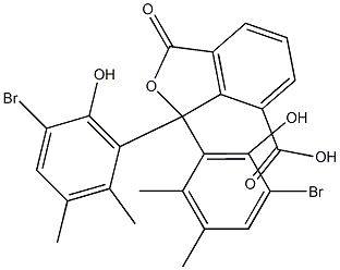 1,1-Bis(5-bromo-6-hydroxy-2,3-dimethylphenyl)-1,3-dihydro-3-oxoisobenzofuran-7-carboxylic acid Struktur