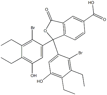 1,1-Bis(2-bromo-3,4-diethyl-5-hydroxyphenyl)-1,3-dihydro-3-oxoisobenzofuran-5-carboxylic acid Struktur