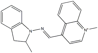 4-[[[(2,3-Dihydro-2-methyl-1H-indol)-1-yl]imino]methyl]-1-methylquinolinium Struktur