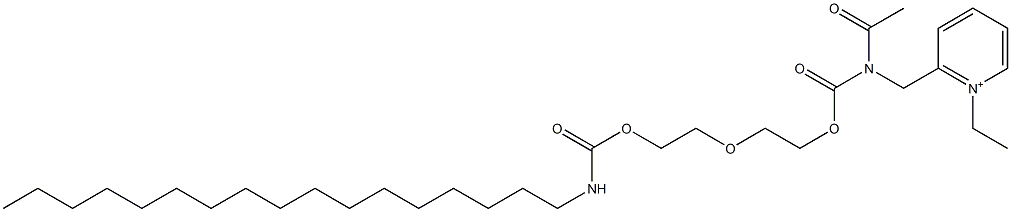 2-[N-Acetyl-N-[2-[2-(heptadecylcarbamoyloxy)ethoxy]ethoxycarbonyl]aminomethyl]-1-ethylpyridinium Struktur