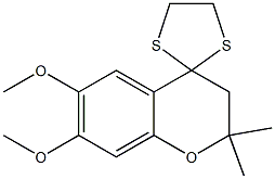 2,2-Dimethyl-6,7-dimethoxy-3,4-dihydrospiro[2H-1-benzopyran-4,2'-1,3-dithiolane] Struktur