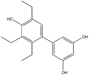 2',3',5'-Triethyl-1,1'-biphenyl-3,4',5-triol Struktur