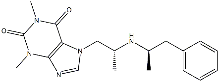 1,3-Dimethyl-7-[(R)-2-[[(R)-1-methyl-2-phenylethyl]amino]propyl]-7H-purine-2,6(1H,3H)-dione Struktur