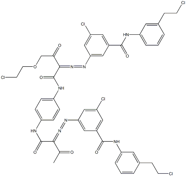 3,3'-[2-[(2-Chloroethyl)oxy]-1,4-phenylenebis[iminocarbonyl(acetylmethylene)azo]]bis[N-[3-(2-chloroethyl)phenyl]-5-chlorobenzamide] Struktur