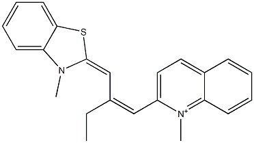 1-Methyl-2-[2-[(3-methylbenzothiazol-2(3H)-ylidene)methyl]-1-butenyl]quinolinium Struktur