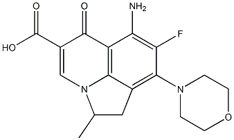 2-Methyl-6-amino-7-fluoro-8-morpholino-1,2-dihydro-5-oxo-5H-2a-azaacenaphthylene-4-carboxylic acid Struktur