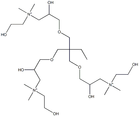 5,5',5''-(Propane-1,1,1-triyl)tris[N,N-dimethyl-N-(2-hydroxyethyl)-2-hydroxy-4-oxa-1-pentanaminium] Struktur