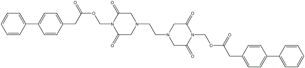 4,4'-Ethylenebis(2,6-dioxopiperazine-1-methanol)bis(4-phenylphenylacetate) Struktur