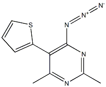 5-(2-Thienyl)-2,4-dimethyl-6-azidopyrimidine Struktur