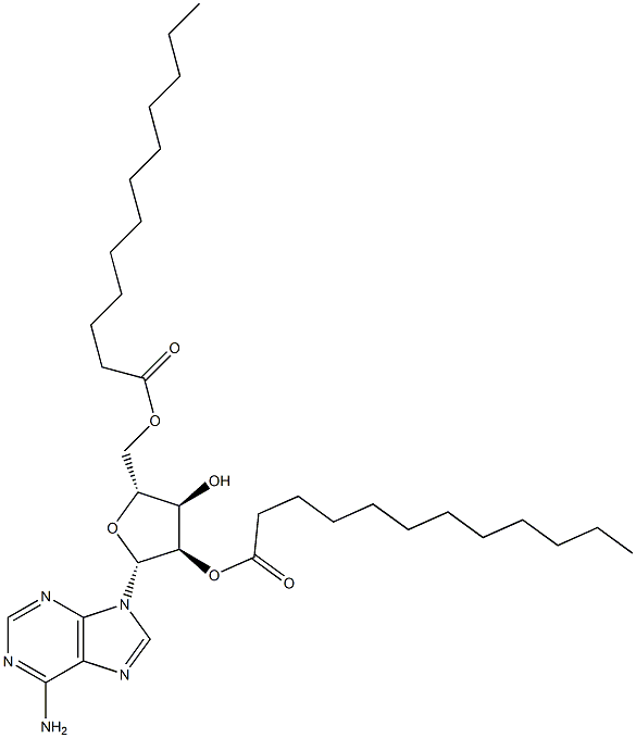 2'-O,5'-O-Bis(dodecanoyl)adenosine Struktur