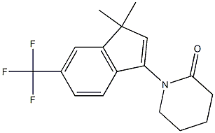 1-(1,1-Dimethyl-6-trifluoromethyl-1H-inden-3-yl)piperidin-2-one Struktur