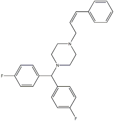 1-[Bis(4-fluorophenyl)methyl]-4-[(Z)-3-phenyl-2-propenyl]piperazine Struktur