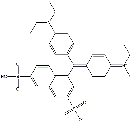 N-[4-[[4-(Diethylamino)phenyl](3-sulfonato-6-sulfo-1-naphthalenyl)methylene]-2,5-cyclohexadien-1-ylidene]-N-methylethanaminium Struktur