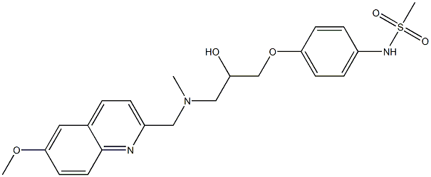 N-[4-[2-Hydroxy-3-[N-(6-methoxy-2-quinolinylmethyl)methylamino]propyloxy]phenyl]methanesulfonamide Struktur