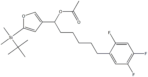 Acetic acid 1-[5-(tert-butyldimethylsilyl)-3-furyl]-6-(2,4,5-trifluorophenyl)hexyl ester Struktur