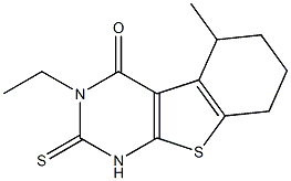 1,2,5,6,7,8-Hexahydro-3-ethyl-5-methyl-2-thioxo[1]benzothieno[2,3-d]pyrimidin-4(3H)-one Struktur