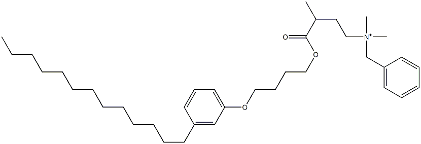 N,N-Dimethyl-N-benzyl-N-[3-[[4-(3-tridecylphenyloxy)butyl]oxycarbonyl]butyl]aminium Struktur