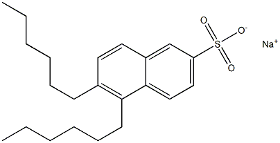 5,6-Dihexyl-2-naphthalenesulfonic acid sodium salt Struktur