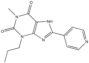 1-Methyl-3-propyl-8-(4-pyridinyl)xanthine Struktur