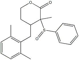 Tetrahydro-3-methyl-3-(phenylsulfinyl)-4-(2,6-dimethylbenzyl)-2H-pyran-2-one Struktur