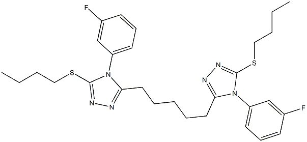 5,5'-(1,5-Pentanediyl)bis[4-(3-fluorophenyl)-3-butylthio-4H-1,2,4-triazole] Struktur