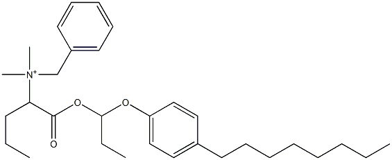 N,N-Dimethyl-N-benzyl-N-[1-[[1-(4-octylphenyloxy)propyl]oxycarbonyl]butyl]aminium Struktur