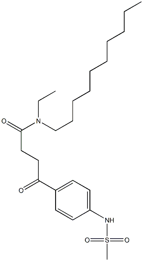 N-Ethyl-N-decyl-4-(4-methylsulfonylaminophenyl)-4-oxobutyramide Struktur