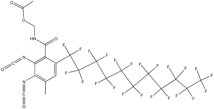 N-(Acetyloxymethyl)-2-(tricosafluoroundecyl)-5,6-diisocyanato-4-methylbenzamide Struktur