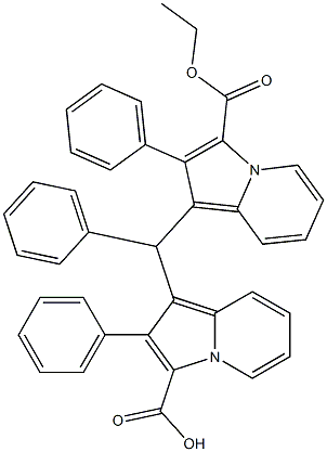 1,1'-Benzylidenebis(2-phenylindolizine-3-carboxylic acid ethyl) ester Struktur