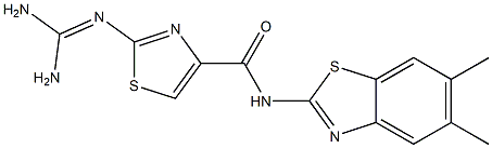 2-(Diaminomethyleneamino)-N-(5,6-dimethyl-2-benzothiazolyl)thiazole-4-carboxamide Struktur