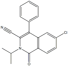 2-Isopropyl-4-(phenyl)-3-cyano-6-chloroisoquinolin-1(2H)-one Struktur