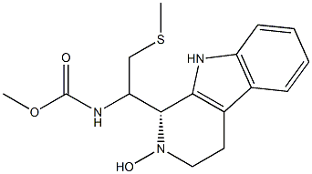 [(R)-1-[(1R)-2-Hydroxy-2,3,4,9-tetrahydro-1H-pyrido[3,4-b]indole-1-yl]-2-(methylthio)ethyl]carbamic acid methyl ester Struktur