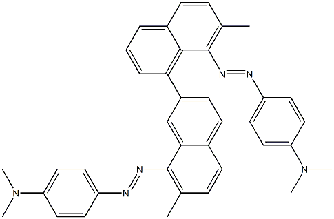 4,4'-Bis(4-dimethylaminophenylazo)-3,3'-dimethyl-5,6'-binaphthalene Struktur