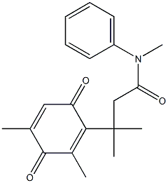 N-Methyl-N-phenyl-3,3-dimethyl-3-(2,4-dimethyl-3,6-dioxo-1,4-cyclohexadienyl)propanamide Struktur