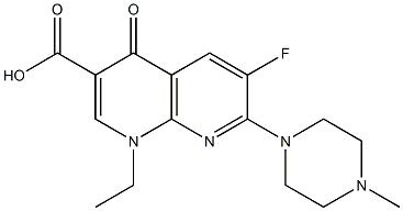 1-Ethyl-4-oxo-6-fluoro-7-(4-methylpiperazin-1-yl)-1,4-dihydro-1,8-naphthyridine-3-carboxylic acid Struktur