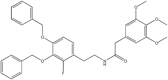 N-[2-[2-Fluoro-3,4-bis(benzyloxy)phenyl]ethyl]-2-(3,4,5-trimethoxyphenyl)acetamide Struktur