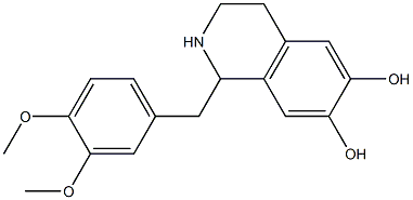 1-(3,4-Dimethoxybenzyl)-1,2,3,4-tetrahydroisoquinoline-6,7-diol Struktur