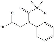 2,2-Dimethyl-2,3-dihydro-3-thioxo-4H-1,4-benzothiazine-4-acetic acid Struktur