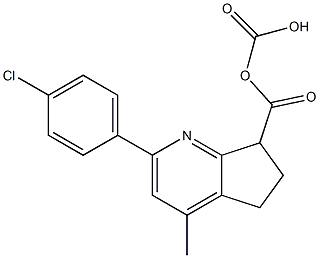 2-(4-Chlorophenyl)-6,7-dihydro-5H-cyclopenta[b]pyridine-7,7-bis(carboxylic acid methyl) ester Struktur