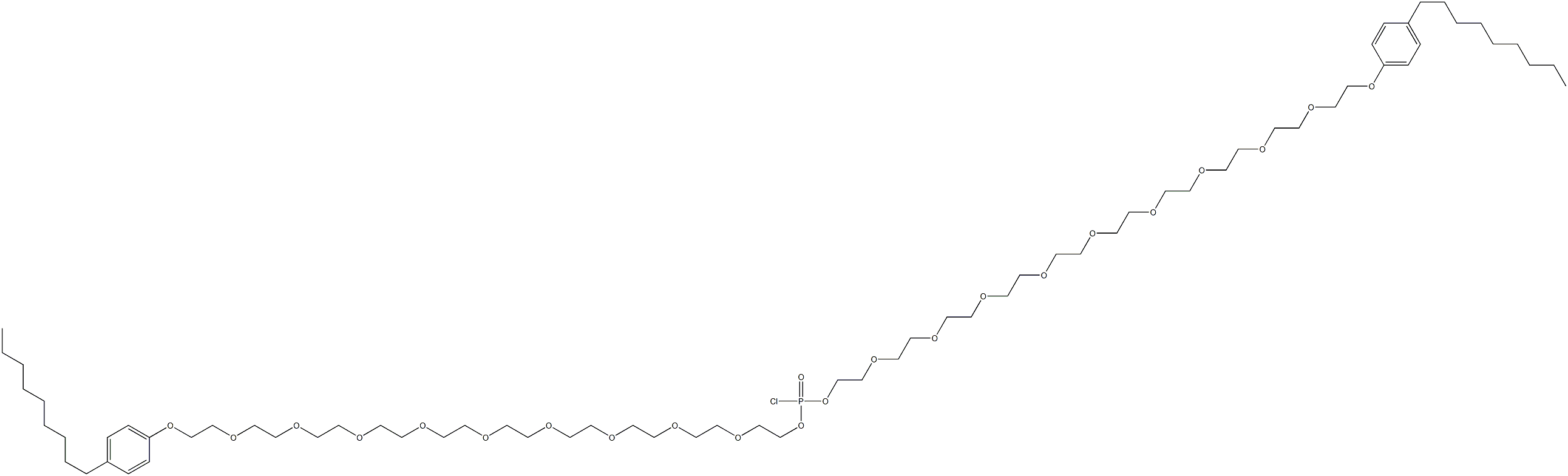 Chlorophosphonic acid=bis[30-(p-nonylphenyl)-3,6,9,12,15,18,21,24,27,30-decaoxatriacontan-1-yl] ester Struktur