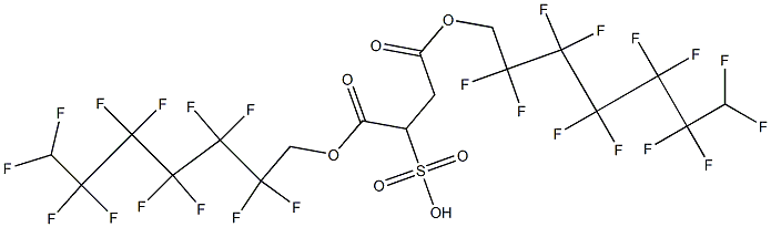 2-Sulfosuccinic acid 1,4-bis(2,2,3,3,4,4,5,5,6,6,7,7-dodecafluoroheptyl) ester Struktur