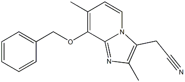 8-Benzyloxy-2,7-dimethylimidazo[1,2-a]pyridine-3-acetonitrile Struktur