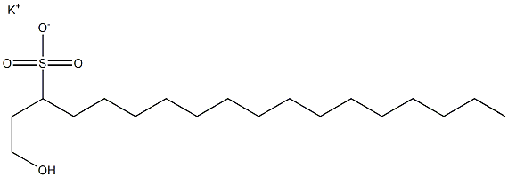 1-Hydroxyoctadecane-3-sulfonic acid potassium salt Struktur