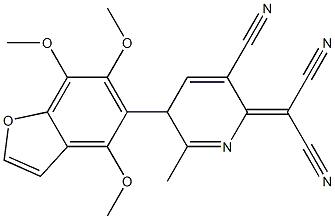 4,6,7-Trimethoxy-5-[[2-methyl-5-cyano-3,6-dihydro-6-(dicyanomethylene)pyridin]-3-yl]benzofuran Struktur