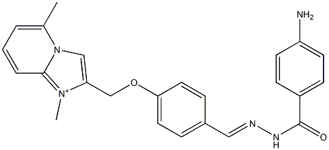 1,5-Dimethyl-2-[4-[2-(4-aminobenzoyl)hydrazonomethyl]phenoxymethyl]imidazo[1,2-a]pyridin-1-ium Struktur