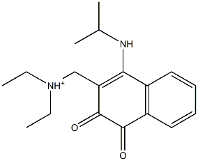 [[(4-(Isopropylamino)-1,2-dihydro-1,2-dioxonaphthalen)-3-yl]methyl]-N,N-diethylaminium Struktur