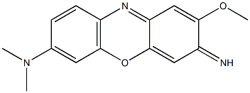 7-Dimethylamino-3-imino-2-methoxy-3H-phenoxazine Struktur