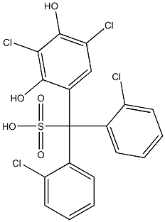 (3,5-Dichloro-2,4-dihydroxyphenyl)bis(2-chlorophenyl)methanesulfonic acid Struktur