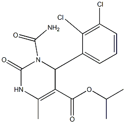 1,2,3,4-Tetrahydro-3-(carbamoyl)-6-methyl-2-oxo-4-(2,3-dichlorophenyl)pyrimidine-5-carboxylic acid isopropyl ester Struktur